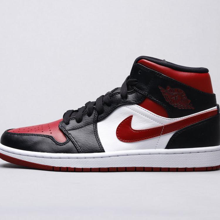 Jordan 1 Mid Black Fire Red