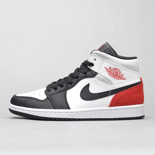 Air Jordan 1 Mid SE White Black Red Spruce (GS)