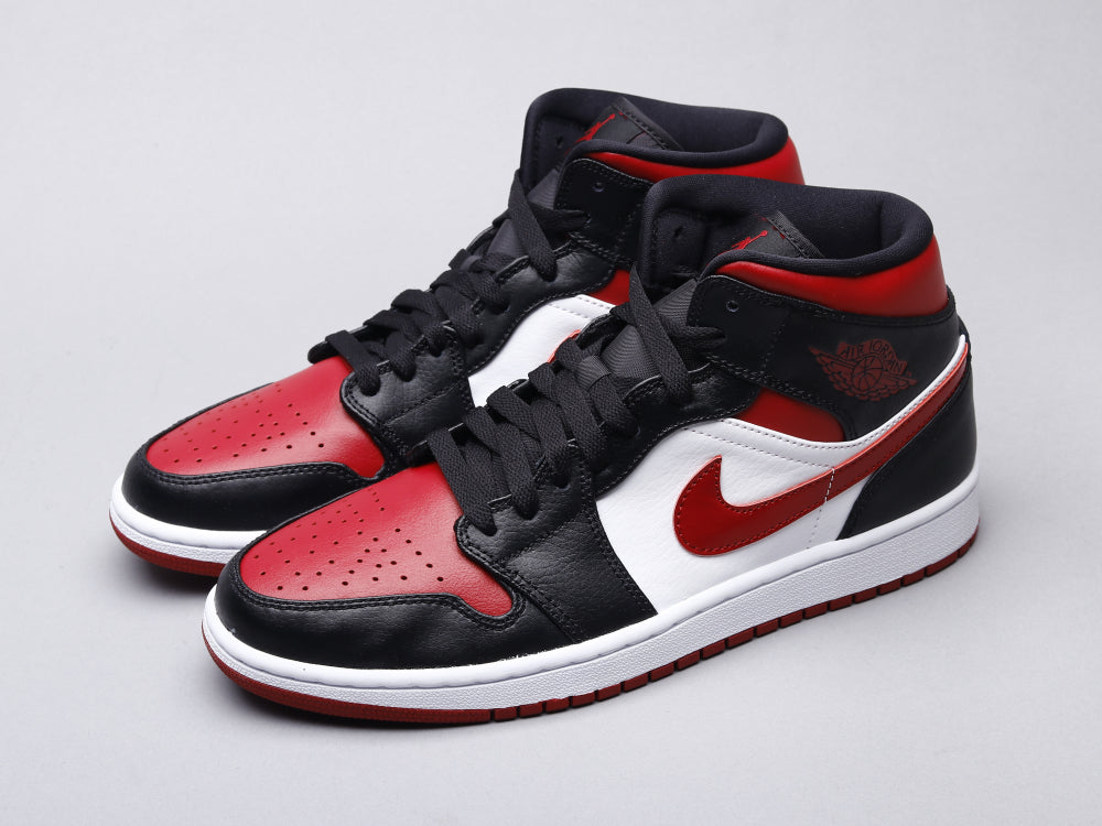 Jordan 1 Mid Black Fire Red